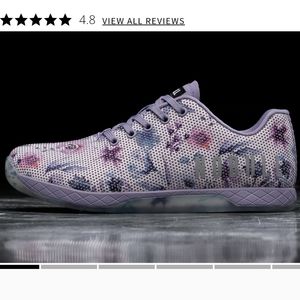 Nobull purple watercolor floral sneakers women's 9